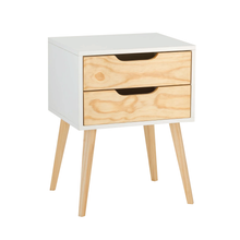 Load image into Gallery viewer, Halti White Side Table with Two Drawer - Cut Out Handles
