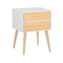 Load image into Gallery viewer, Nallo White Side Table with Two Drawers - Hidden Handles