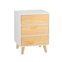Load image into Gallery viewer, Nallo White Side Table with Three Drawers - Hidden Handles