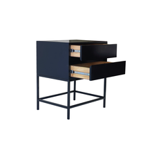 Load image into Gallery viewer, El Capitan Black Side Table Two Drawer With Hidden Handles