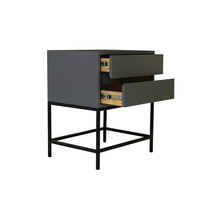 Load image into Gallery viewer, El Capitan Grey Side Table Two Drawer With Hidden Handles