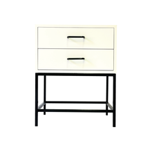 Load image into Gallery viewer, El Capitan White Side Table Two Drawer - Round Handles