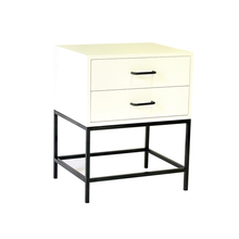 Load image into Gallery viewer, El Capitan White Side Table Two Drawer - Round Handles