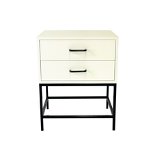 Load image into Gallery viewer, El Capitan White Side Table Two Drawer - Round Handles