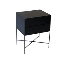 Load image into Gallery viewer, Everest Black Two Drawer Side Table - Hidden Handles