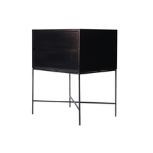 Load image into Gallery viewer, Everest Black Two Drawer Side Table - Hidden Handles