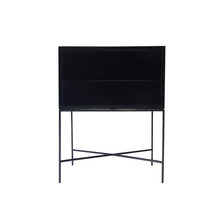 Load image into Gallery viewer, Everest Black Two Drawer Side Table - Hidden Handles