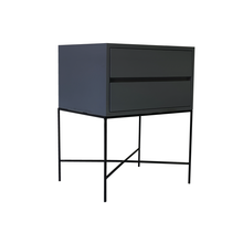 Load image into Gallery viewer, Everest Grey Two Drawer Side Table - Hidden Handles