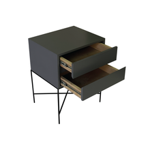 Load image into Gallery viewer, Everest Grey Two Drawer Side Table - Hidden Handles
