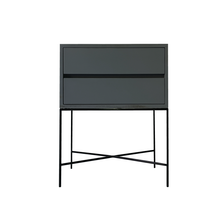 Load image into Gallery viewer, Everest Grey Two Drawer Side Table - Hidden Handles