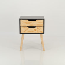 Load image into Gallery viewer, Halti Black Side Table with Two Drawer - Cut Out Handles