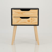 Load image into Gallery viewer, Halti Black Side Table with Two Drawer - Cut Out Handles