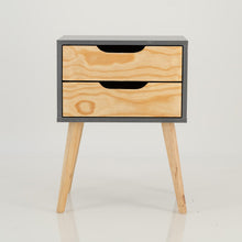 Load image into Gallery viewer, Halti Grey Side Table with Two Drawer - Cut Out Handles