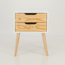 Load image into Gallery viewer, Halti White Side Table with Two Drawer - Cut Out Handles