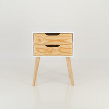 Load image into Gallery viewer, Halti White Side Table with Two Drawer - Cut Out Handles