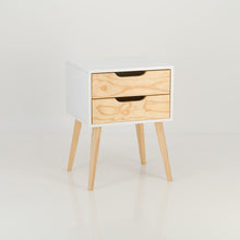 Load image into Gallery viewer, Halti White Side Table with Two Drawer - Cut Out Handles