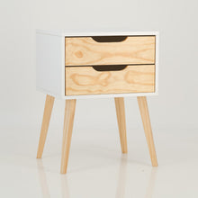 Load image into Gallery viewer, Halti White Side Table with Two Drawer - Cut Out Handles