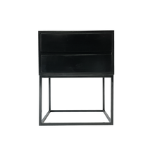 Load image into Gallery viewer, Kilimanjaro Black Side Table Two Drawer With Hidden Handles