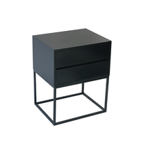 Load image into Gallery viewer, Kilimanjaro Black Side Table Two Drawer With Hidden Handles