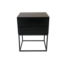 Load image into Gallery viewer, Kilimanjaro Black Side Table Two Drawer With Hidden Handles
