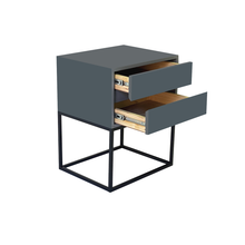 Load image into Gallery viewer, Kilimanjaro Grey Side Table Two Drawer With Hidden Handles