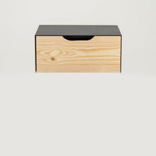 Load image into Gallery viewer, Manaslu Black Floating Side Table One Drawer - Cut Out Handle