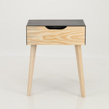 Load image into Gallery viewer, Manaslu Black Side Table Slimline One Drawer - Cut Out Handle