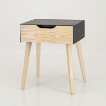 Load image into Gallery viewer, Manaslu Black Side Table Slimline One Drawer - Cut Out Handle