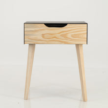 Load image into Gallery viewer, Manaslu Black Side Table Slimline One Drawer - Cut Out Handle