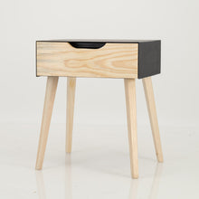 Load image into Gallery viewer, Manaslu Black Side Table Slimline One Drawer - Cut Out Handle