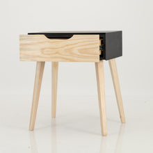 Load image into Gallery viewer, Manaslu Black Side Table Slimline One Drawer - Cut Out Handle