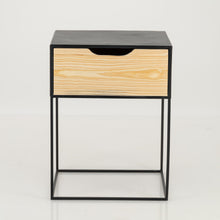 Load image into Gallery viewer, Mont Blanc Black Side Table One Drawer - Cut Out Handle