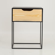 Load image into Gallery viewer, Mont Blanc Black Side Table One Drawer - Cut Out Handle
