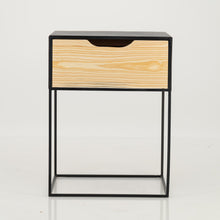 Load image into Gallery viewer, Mont Blanc Black Side Table One Drawer - Cut Out Handle