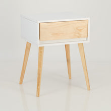 Load image into Gallery viewer, Nallo White Side Table with One Drawer - Hidden Handle