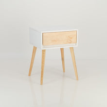 Load image into Gallery viewer, Nallo White Side Table with One Drawer - Hidden Handle