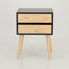 Load image into Gallery viewer, Nallo Black Side Table with Two Drawers - Hidden Handles