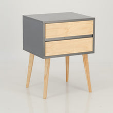 Load image into Gallery viewer, Nallo Grey Side Table with Two Drawers - Hidden Handles
