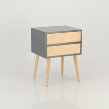 Load image into Gallery viewer, Nallo Grey Side Table with Two Drawers - Hidden Handles