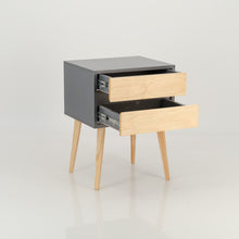 Load image into Gallery viewer, Nallo Grey Side Table with Two Drawers - Hidden Handles