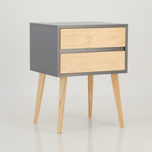 Load image into Gallery viewer, Nallo Grey Side Table with Two Drawers - Hidden Handles