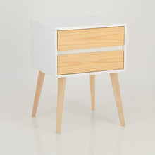 Load image into Gallery viewer, Nallo White Side Table with Two Drawers - Hidden Handles