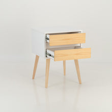 Load image into Gallery viewer, Nallo White Side Table with Two Drawers - Hidden Handles