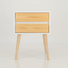 Load image into Gallery viewer, Nallo White Side Table with Two Drawers - Hidden Handles