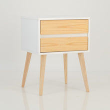 Load image into Gallery viewer, Nallo White Side Table with Two Drawers - Hidden Handles
