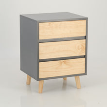 Load image into Gallery viewer, Nallo Grey Side Table with Three Drawers - Hidden Handles