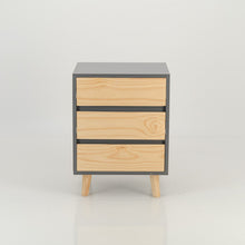 Load image into Gallery viewer, Nallo Grey Side Table with Three Drawers - Hidden Handles