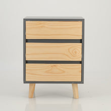 Load image into Gallery viewer, Nallo Grey Side Table with Three Drawers - Hidden Handles