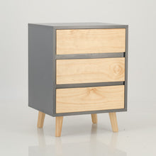 Load image into Gallery viewer, Nallo Grey Side Table with Three Drawers - Hidden Handles