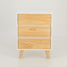 Load image into Gallery viewer, Nallo White Side Table with Three Drawers - Hidden Handles